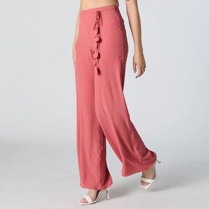 NWT Petal String High-Waisted Palazzo Pants - Dusty Rose - Size Large